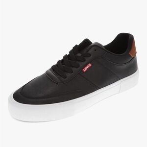 Levi's Mens Munro Faux Leather Retro Low Top Sneakers Black Classic Shoes 10